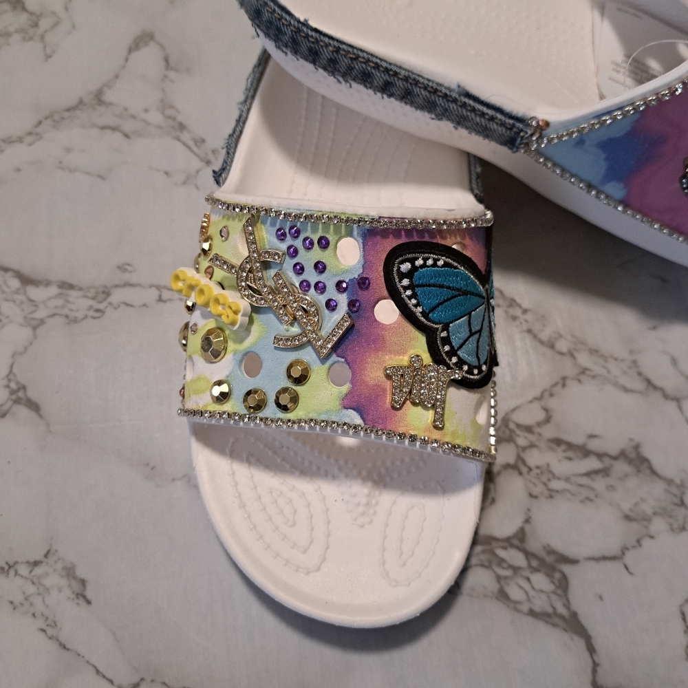 Crocs size 9 multi colored